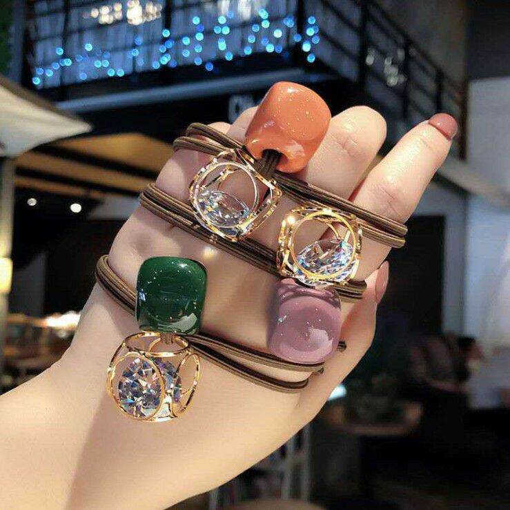 Dây cột tóc pha lê trong suốt