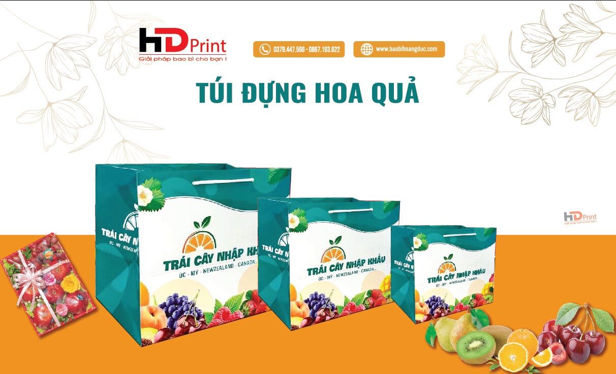 Túi Hoa Quả Màu Xanh Đậm