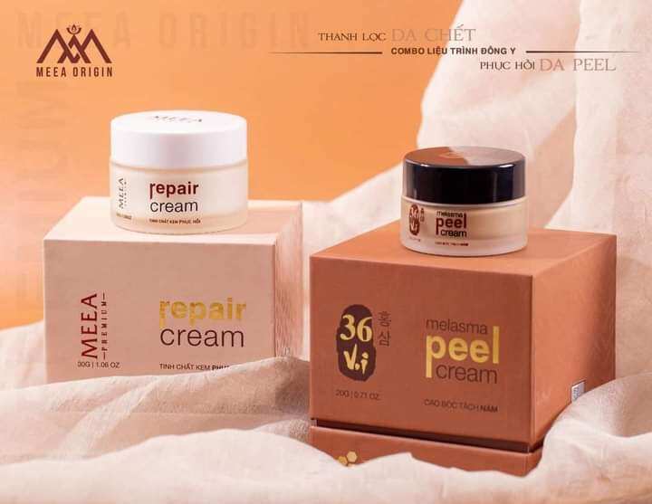Combo Peel da tảo sâm + kem phục hồi da HA Meea Origin