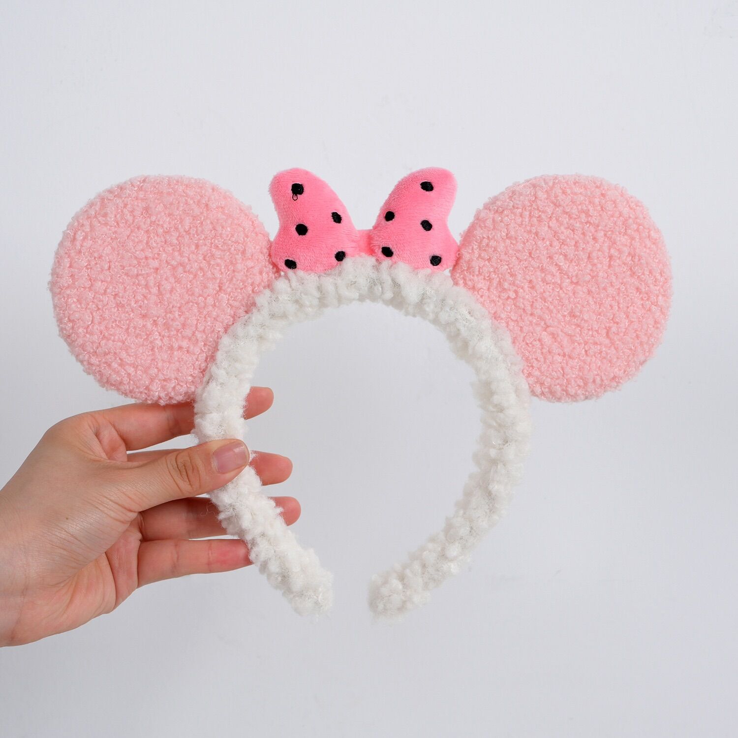 CC40 Cài tóc tai chuột Mickey nơ hồng