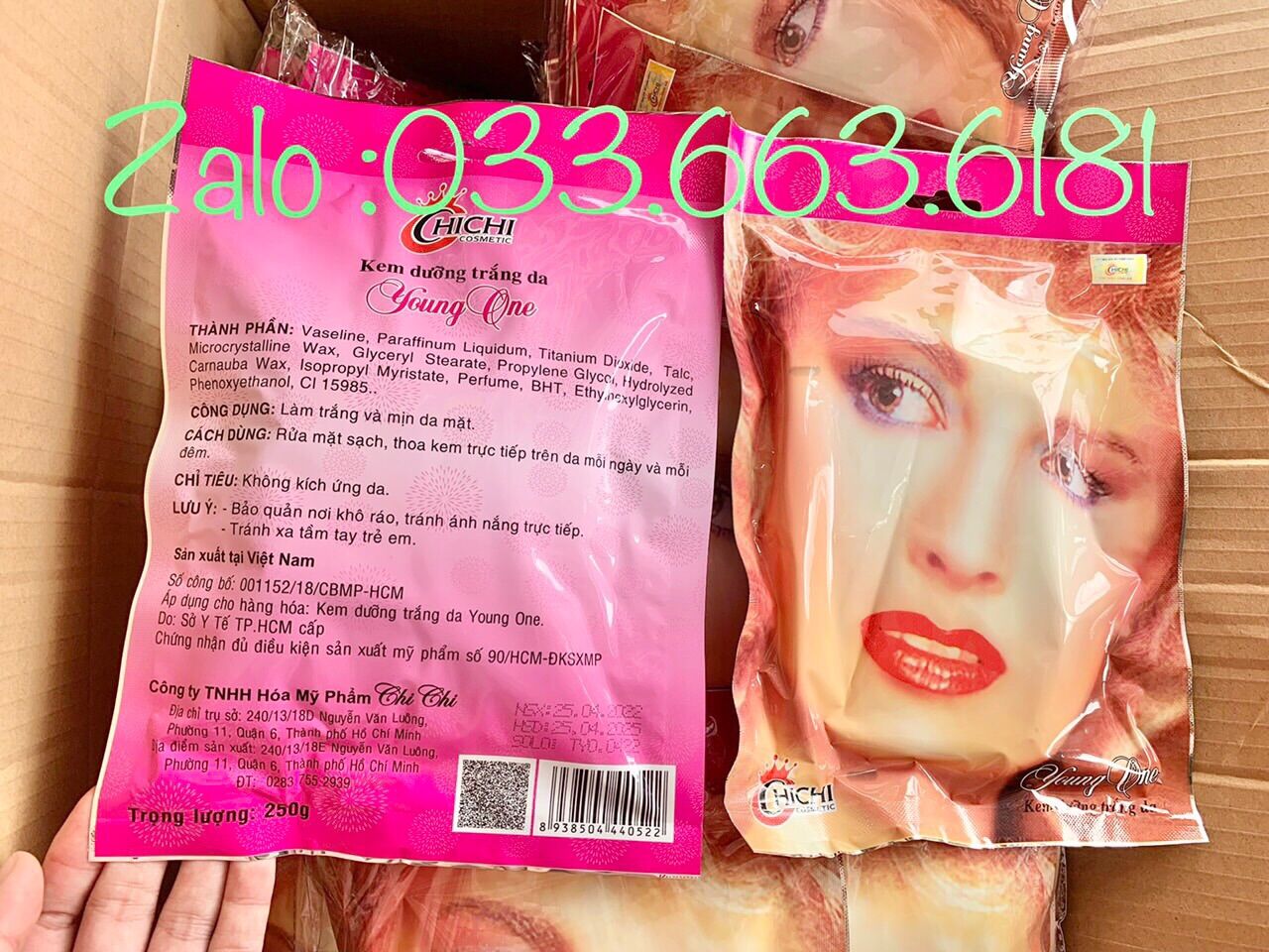Kem cô gái tóc xù young one bịch lớn 250g hàng cty chi chi
