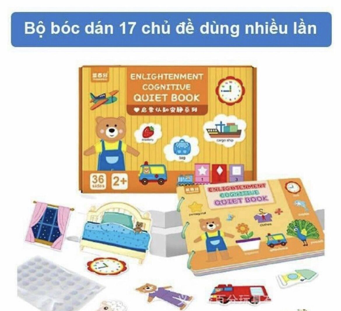 Bộ tranh bóc dán 17 chủ đề cho bé rèn luyện tư duy