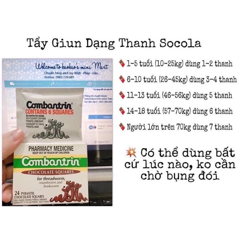 (CAM KẾT CHÍNH HÃNH) Kẹo giun socola cho bé từ 1 tuổi