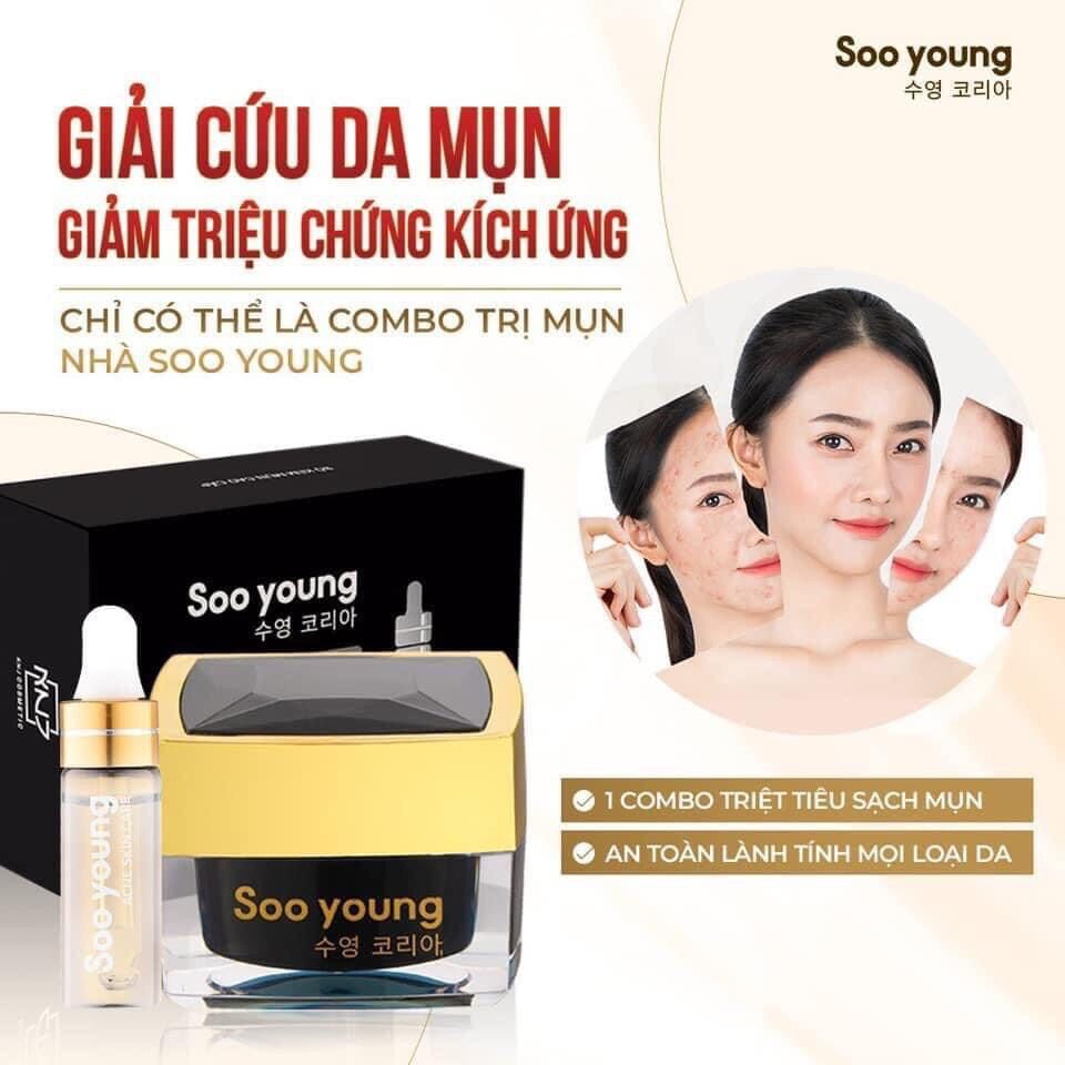 [Chính Hãng] Combo Kem và Serum Mụn Thần Thánh Sooyoung ( Tiễn Mụn, Tiễn Thâm, Dưỡng sáng da)