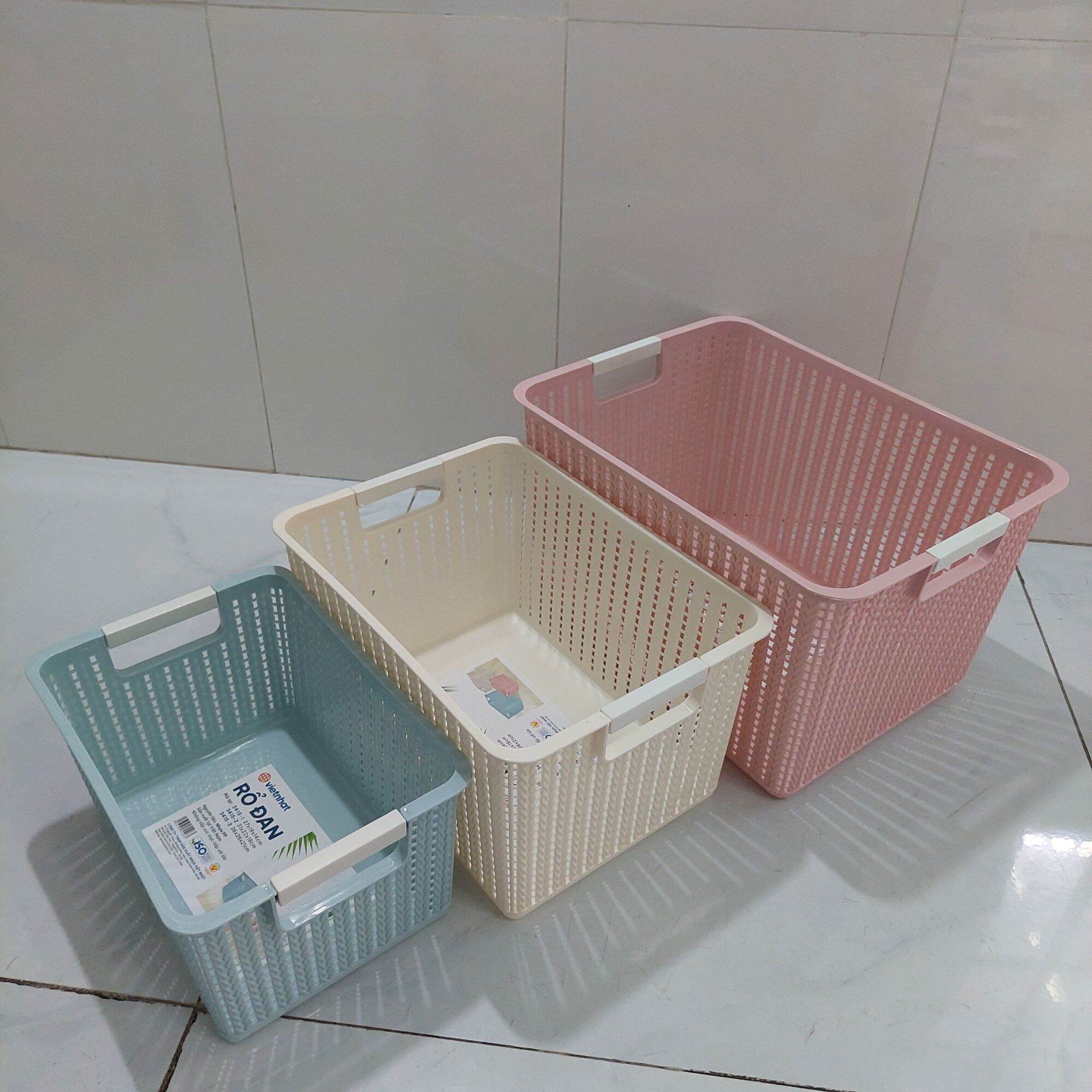 Combo 3 Rổ đan cao nhựa Việt Nhật cao cấp