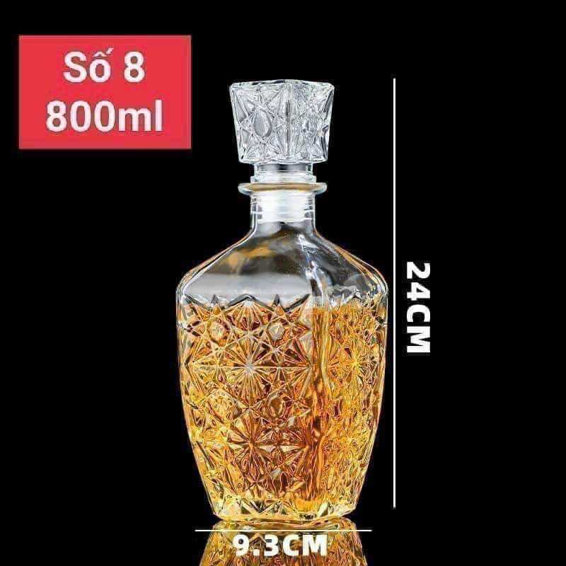 3 bình thủy tinh đựng rượu cao cấp