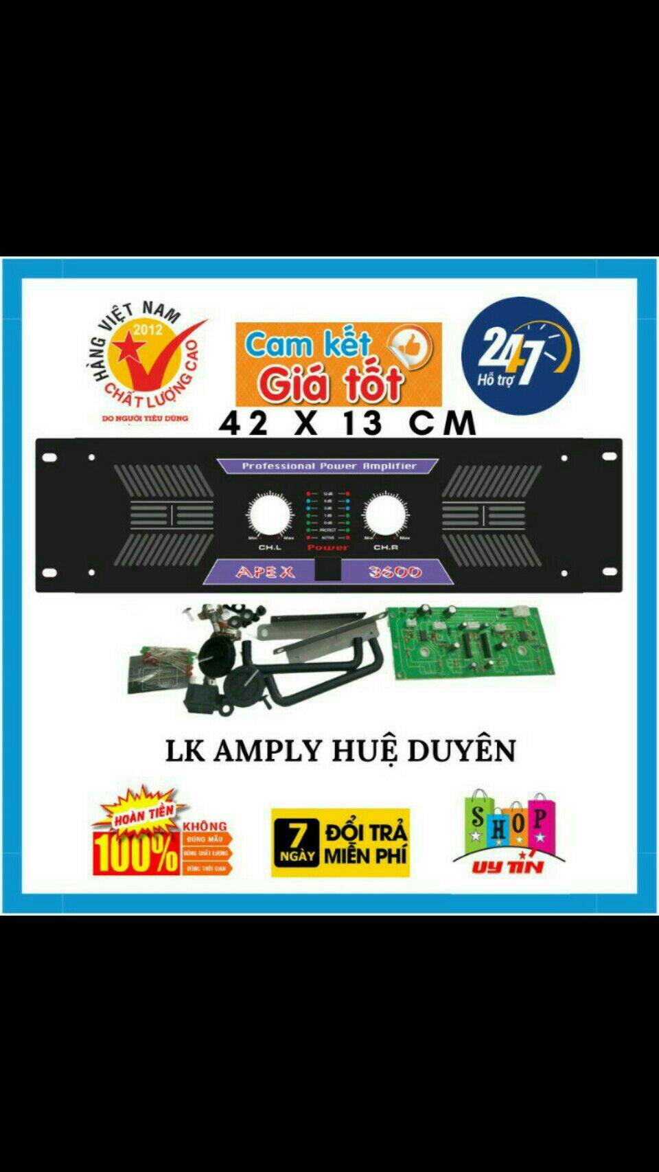 Mặt main âm ly apex 3600, kích thước 42cm * 13 cm