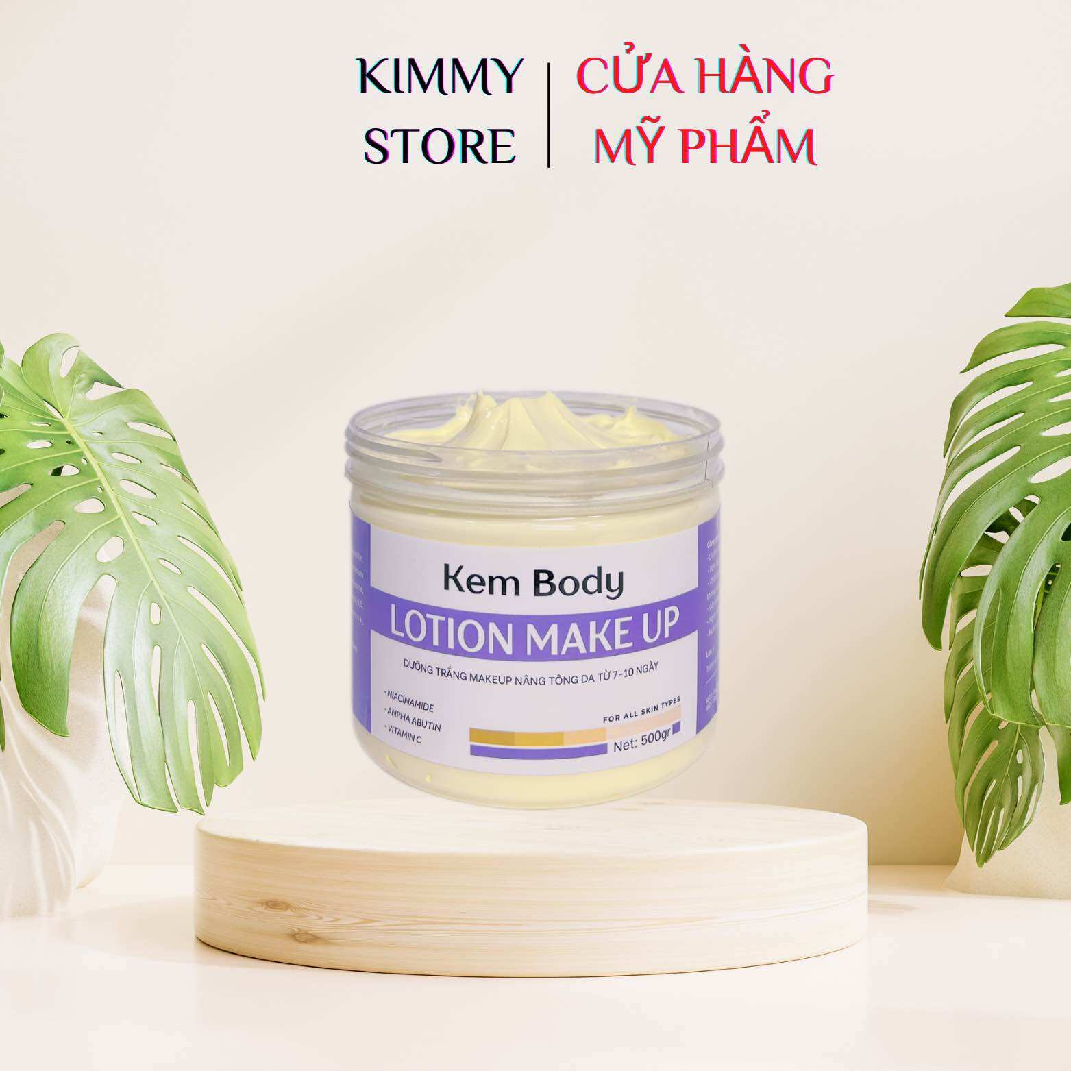 Kem trắng da body lotion phấn makeup mạnh kháng nước