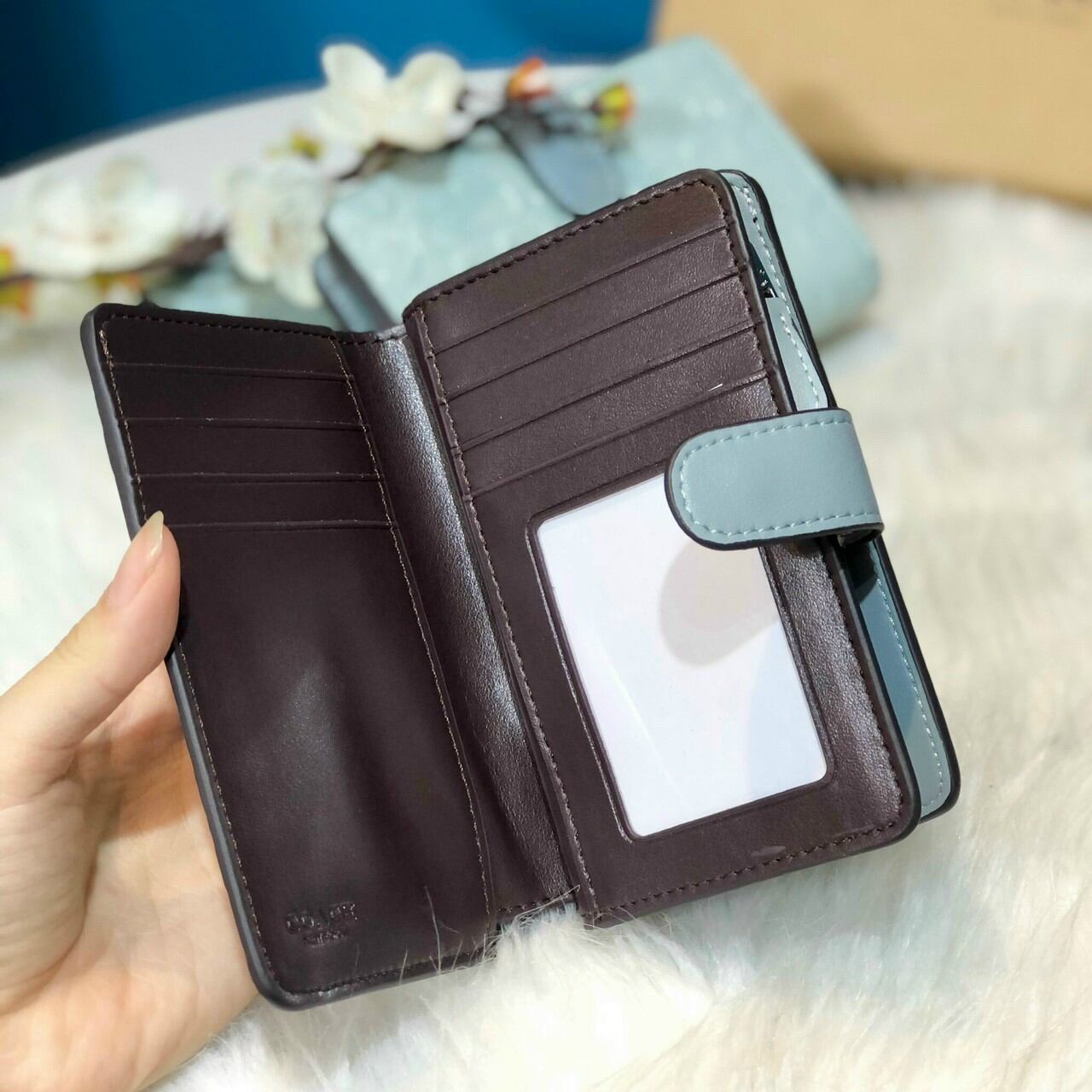 VÍ COACH GÀI MEDIUM CORNER ZIP SIÊU ĐẸP
