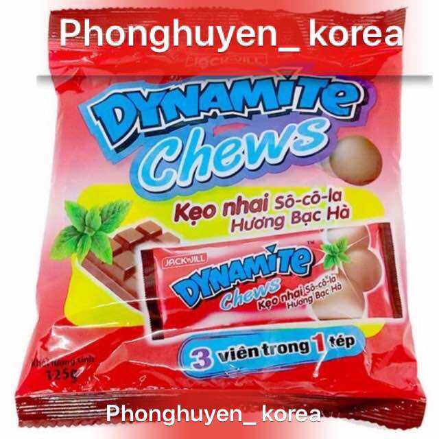 Kẹo Socola 3 Viên Dynamite Chews Hương bạc hà 125g