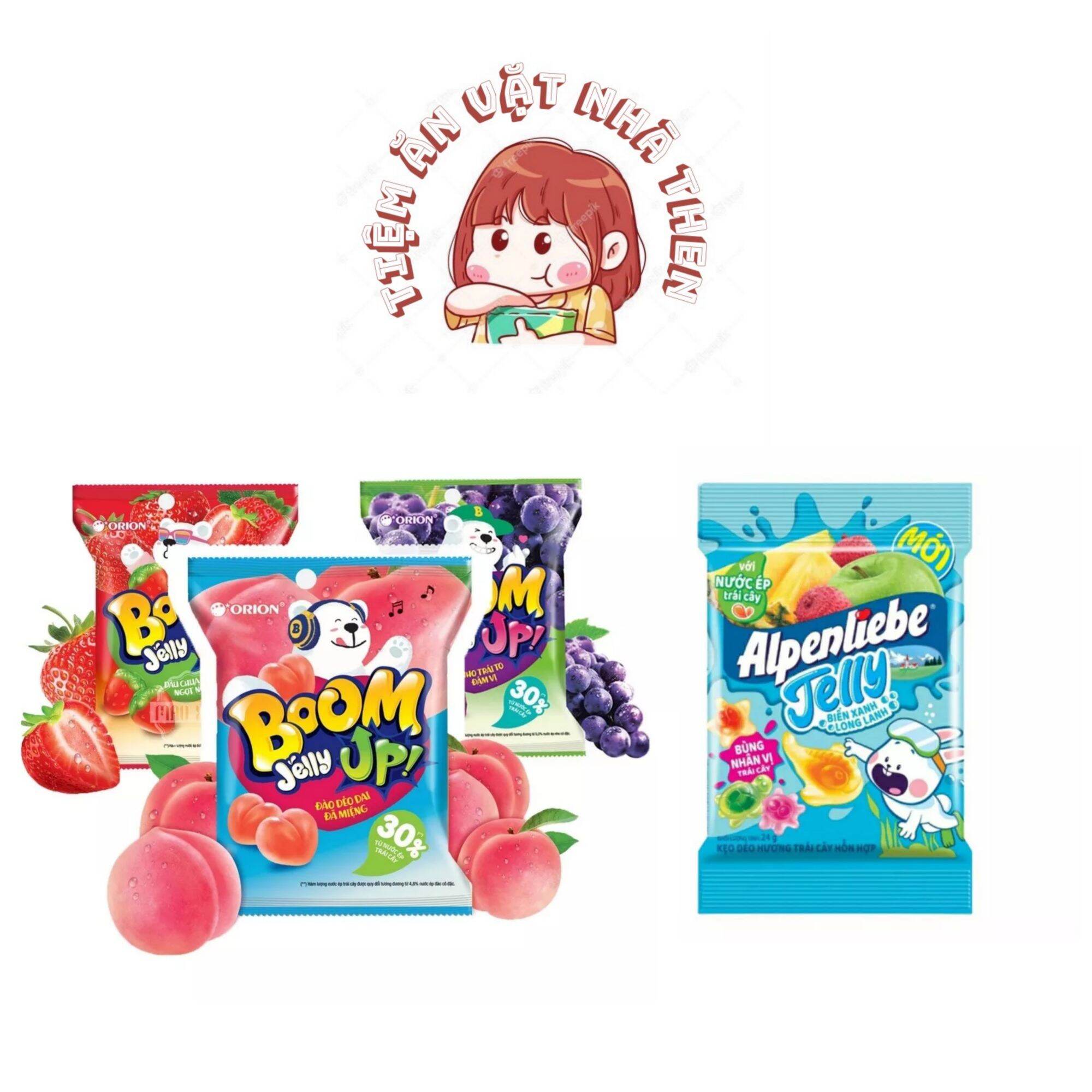 COMBO 5GÓI Kẹo jelly BOOM Orion và Alpenliebe nhiều vị