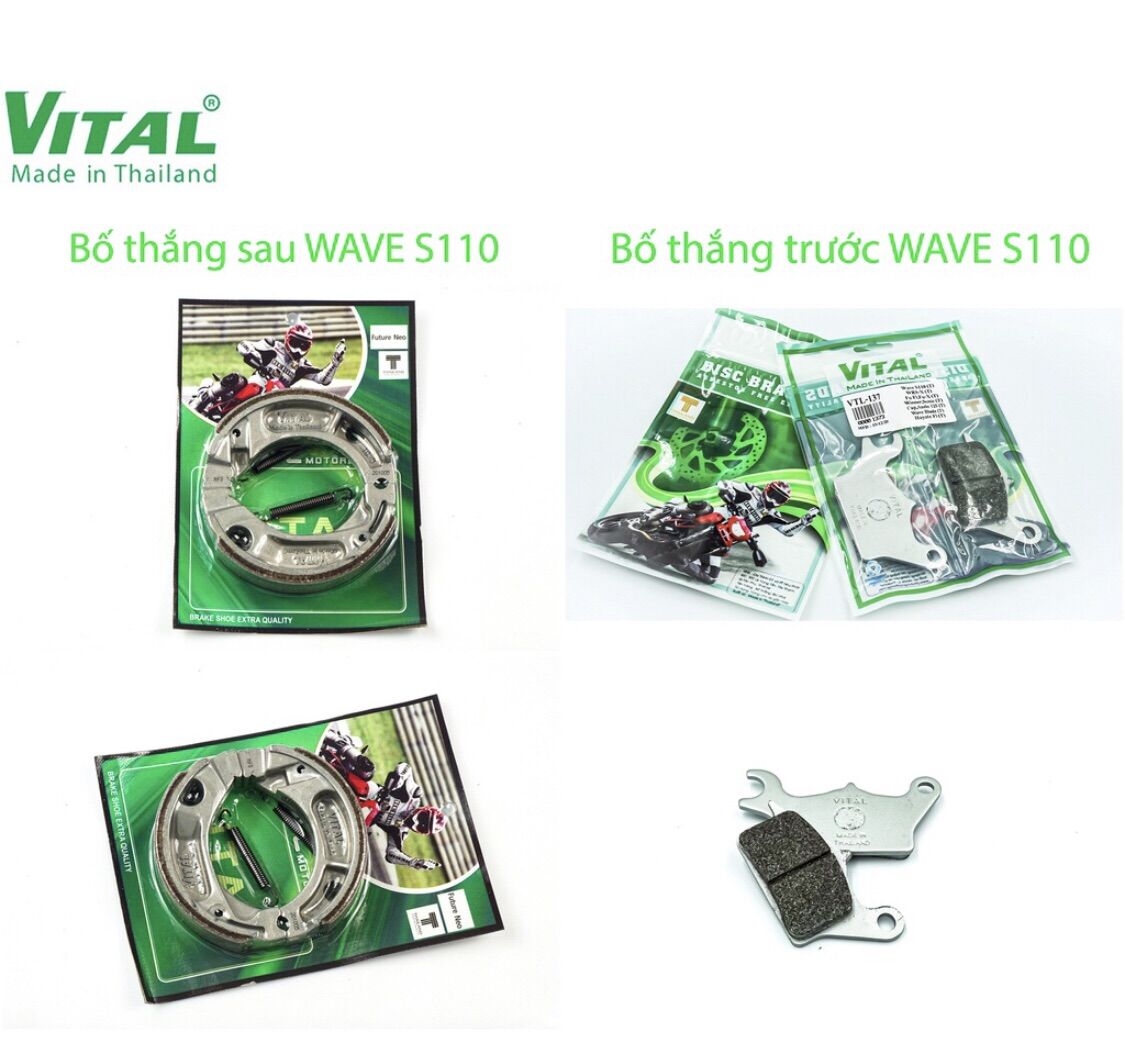 Bố thắng honda future fi wave rsx wave s 110 đĩa đùm vital - made in thailand