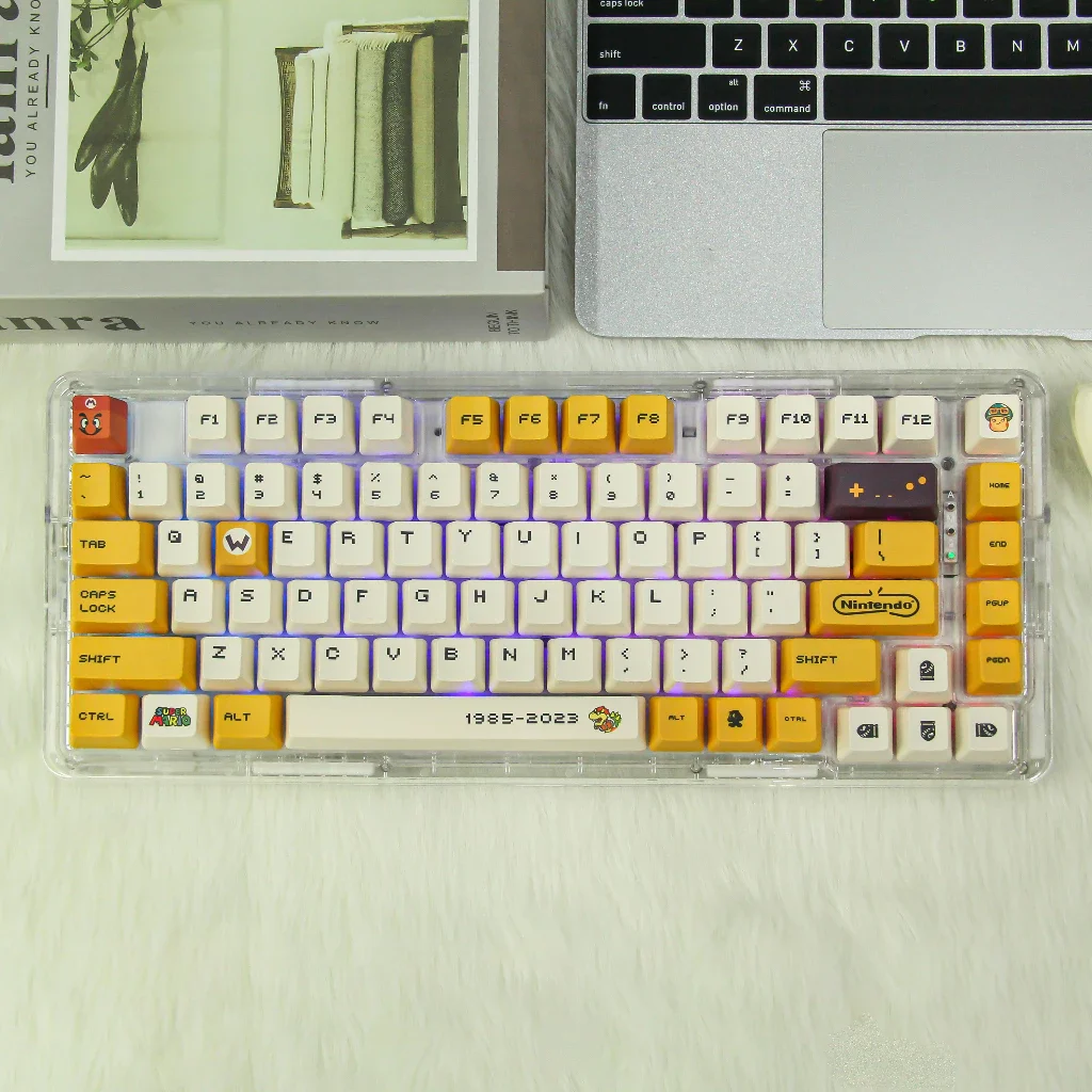 Keycap Mario Đỏ Vàng Cherry profile PBT bàn phím cơ Polabe Store