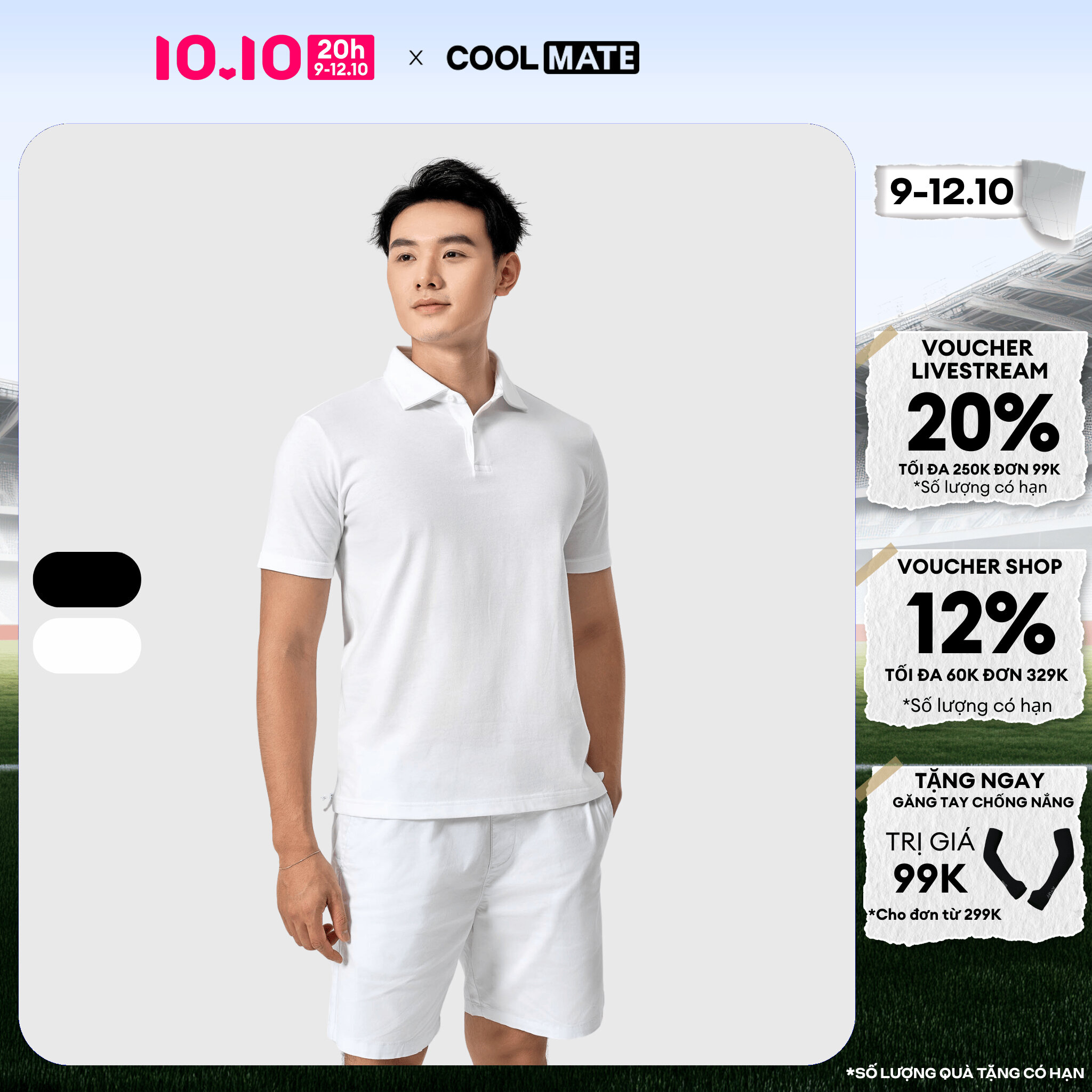 [CHỈ 20H 9-12.10 TẶNG QUÀ ĐƠN TỪ 299K][MỚI]Áo Polo nam Premium Pique Coolmate
