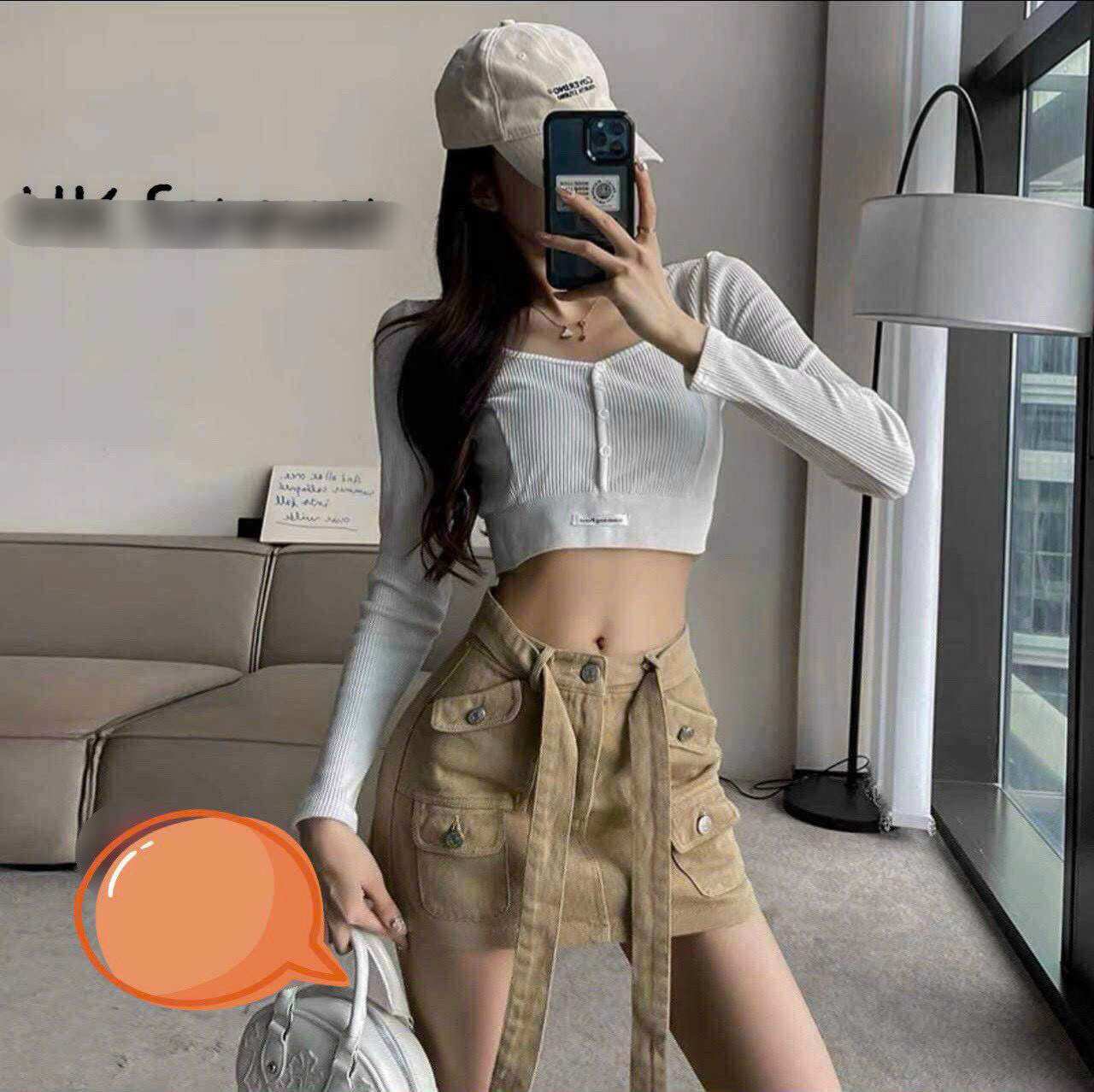 CHÂN VÁY JEAN KÈM DÂY CAO CẤP