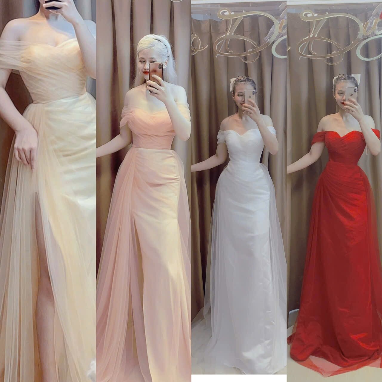 Váy đi bàn hacchic dáng cá xẻ đùi