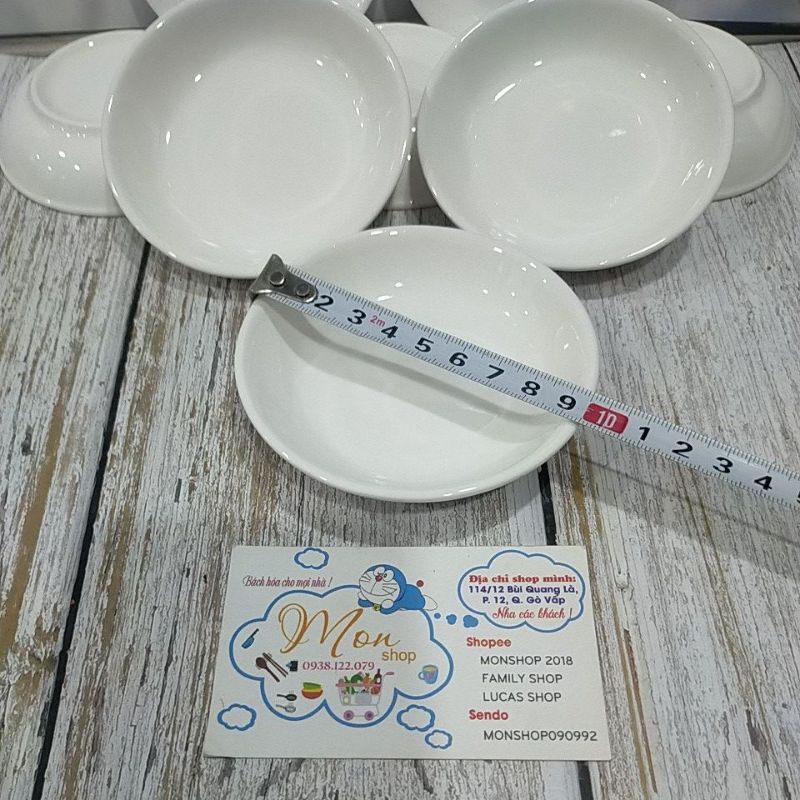 [SỨ TRẮNG] COMBO 10 Dĩa Tương Nhỏ Sứ Trắng 9.8cm*2cm