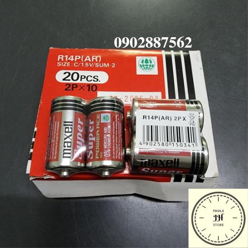Cặp 2 viên pin trung maxell, pin size c cực chất lượng, dùng cho bếp gas