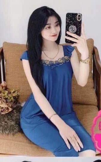 Đồ bộ lửng mặc ngủ thun lạnh mềm mại phối ren nhiều màu
