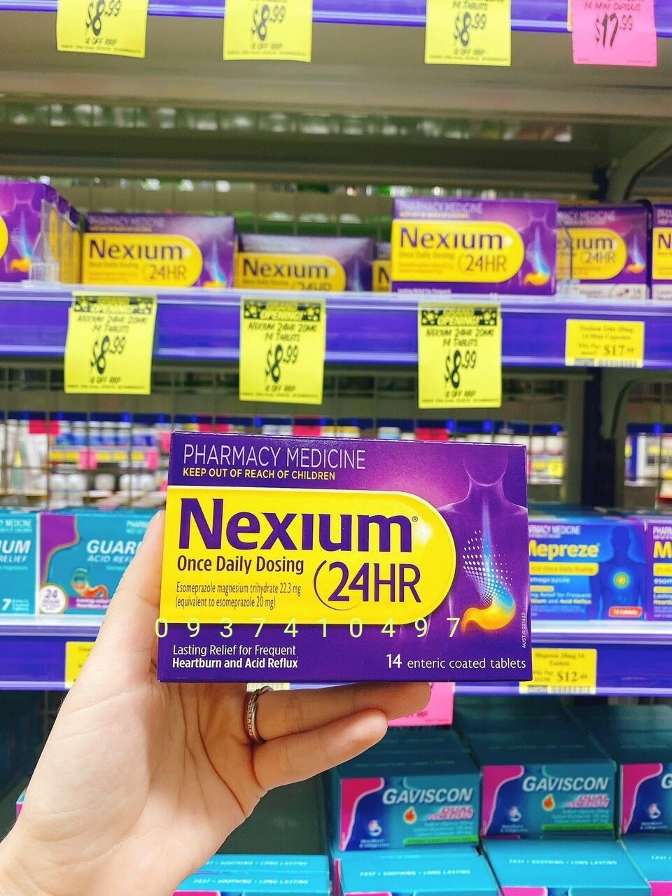 Viên uống Nexium 24hr once daily Dosing hỗ trợ dạ dày 14 viên