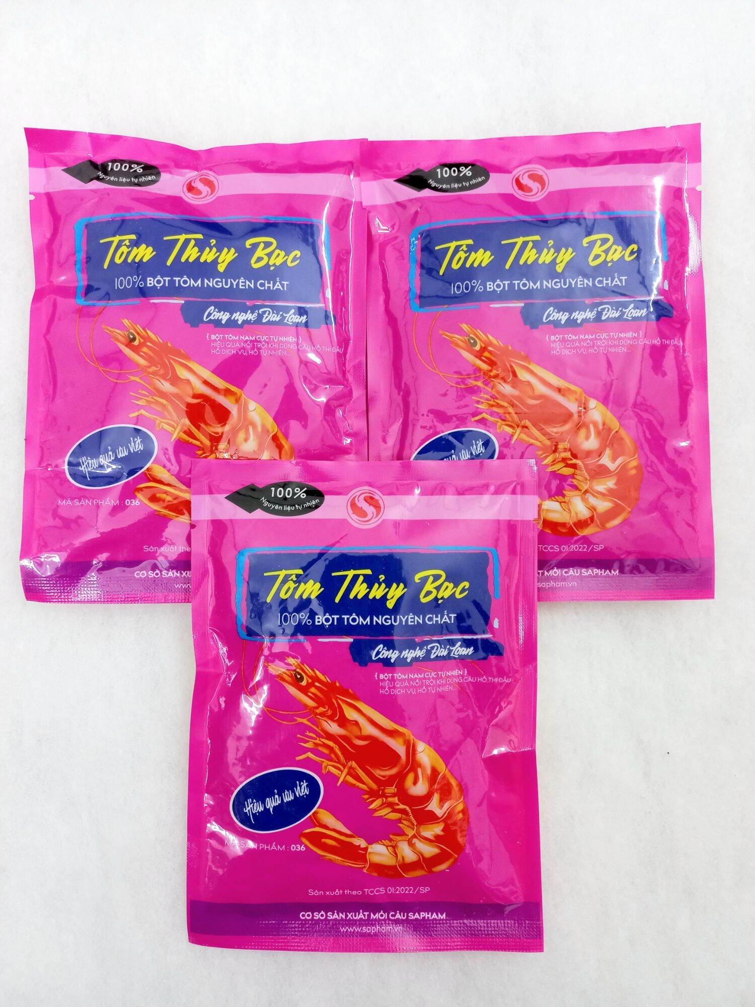Mồi câu tôm thủy bạc bao bì mới