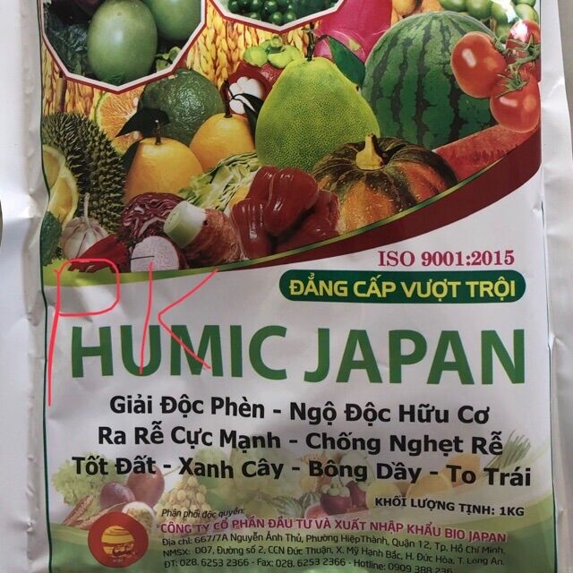 Humic Japan Cty Quả Cầu Lửa Hàng chính hãng , gói 1 ký