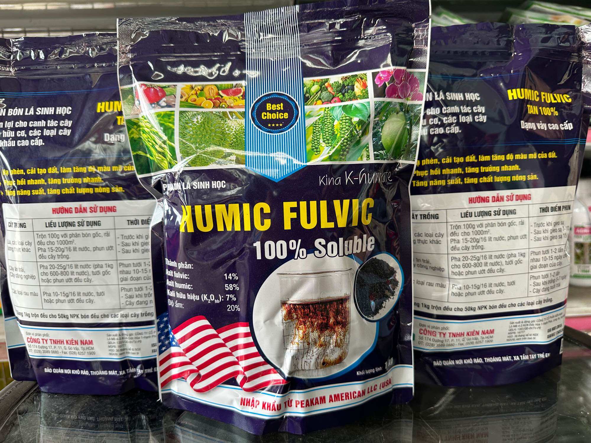 Humic Fulvic 1kg - Nhập mĩ Phân bón lá