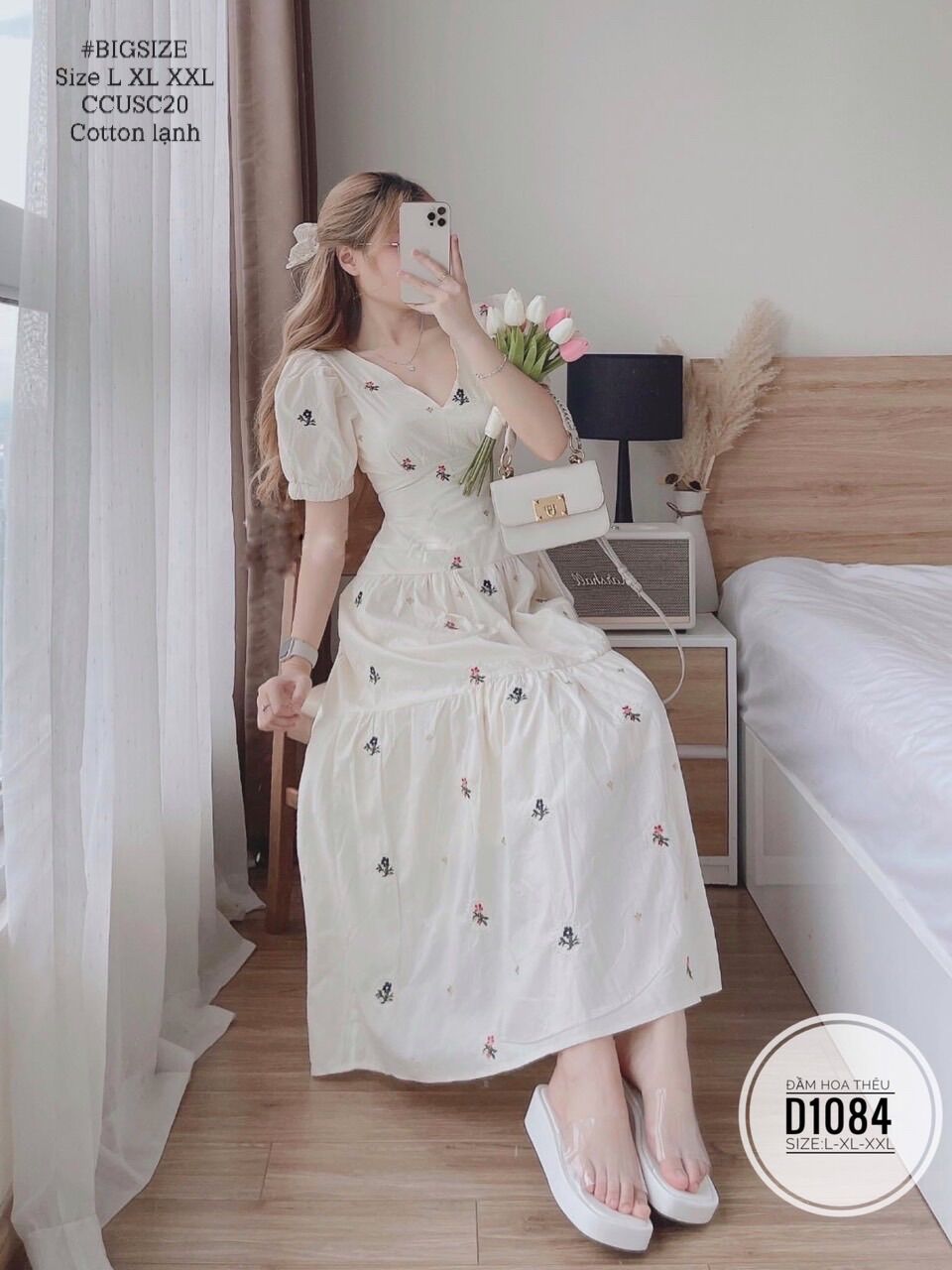 Bigsize 60- 90kg ĐẦM HOA THÊU