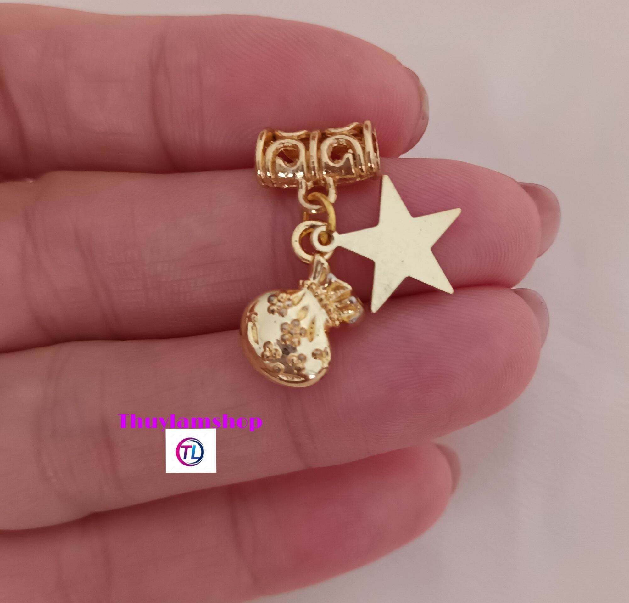 Charm ống lùa ngôi sao tài lộc may mắn mic vòng cao cấp titan cao cấp