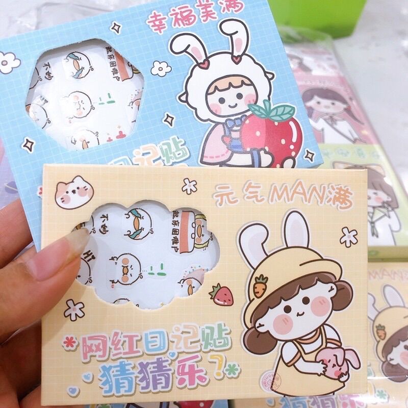 Sỉ khay 30 hộp dán sticker hình con vật ( hộp 12 tờ )