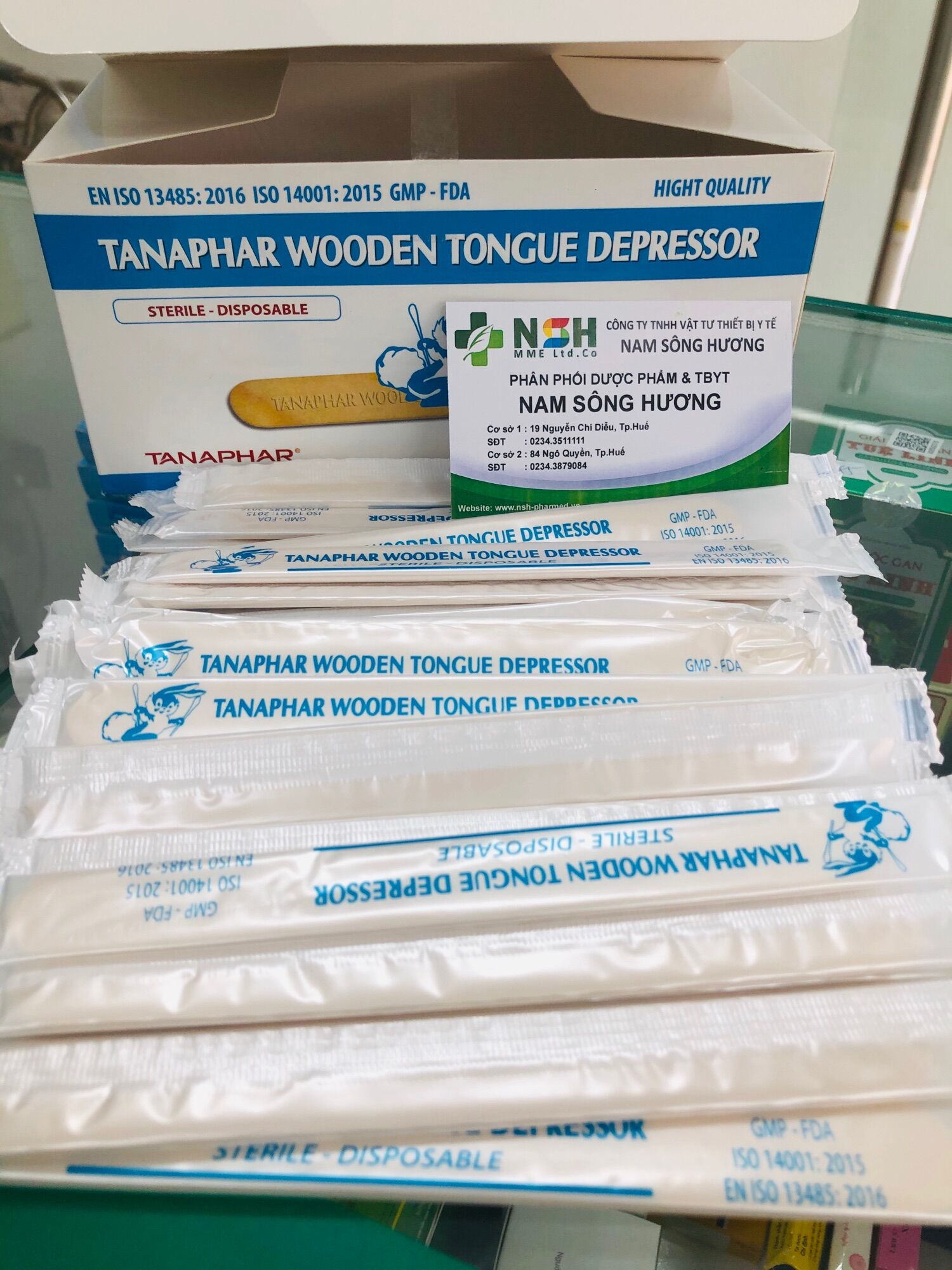 ❤ hộp 100 cây que đè lưỡi gỗ tiệt trùng tanaphar cây đè lưỡi gỗ tiệt trùng từng chiếc