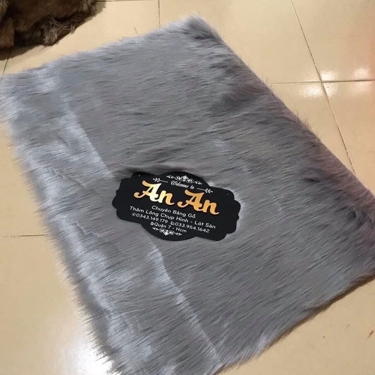 [HCM]Thảm lông màu Xám lông dài chụp ảnh - chụp hình - trải bàn