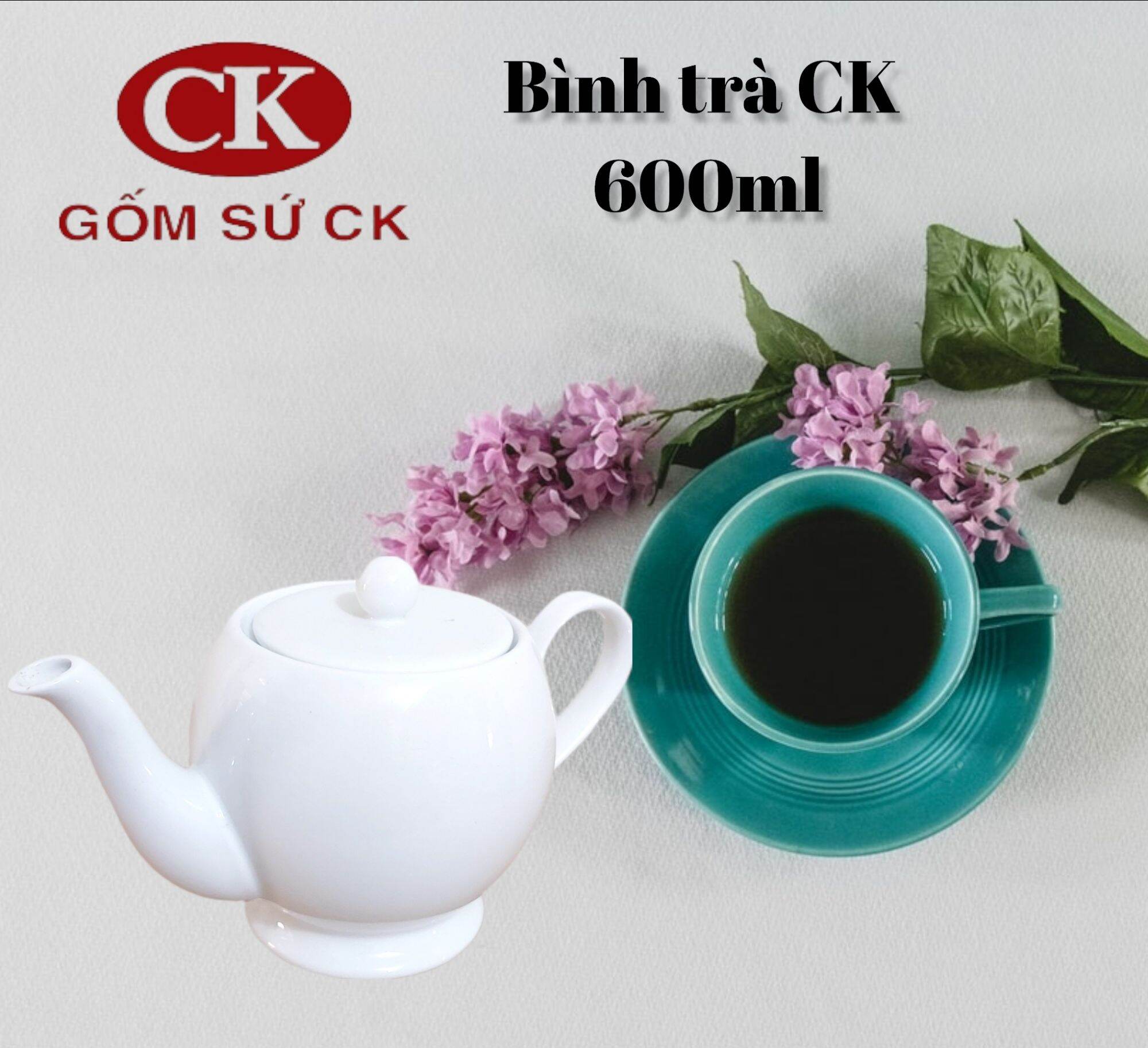 Bình trà gốm sứ CK Việt Nam 600ml