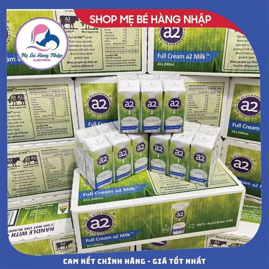 Sữa tươi nước A2 200ml thùng 24 hộp date mới