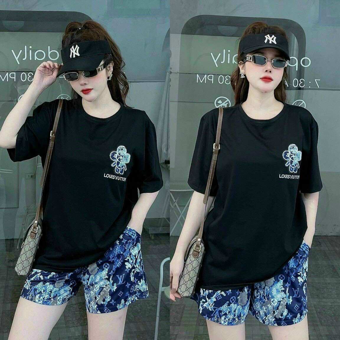 Sét bộ short đi chơi cotton phối 3d siêu đẹp
