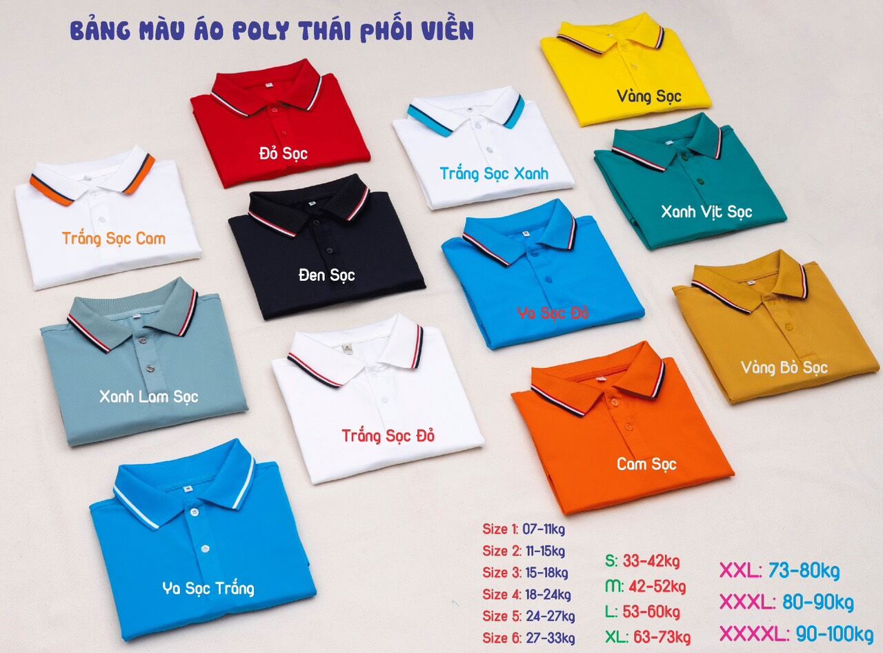 Áo poly phối sọc