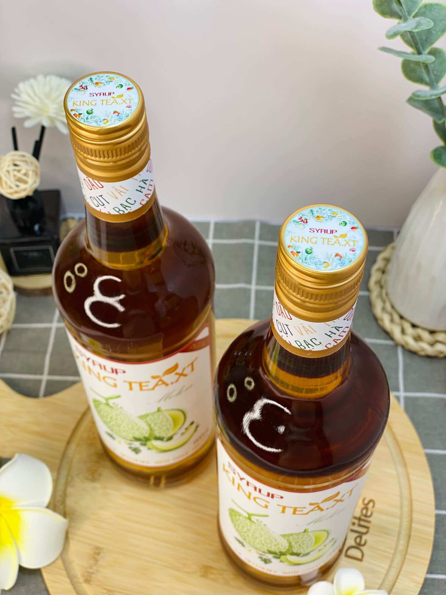 Syrup Dưa Lưới KINGTEA.XT(Syrup Melon)-Chai Thủy Tinh 800ml