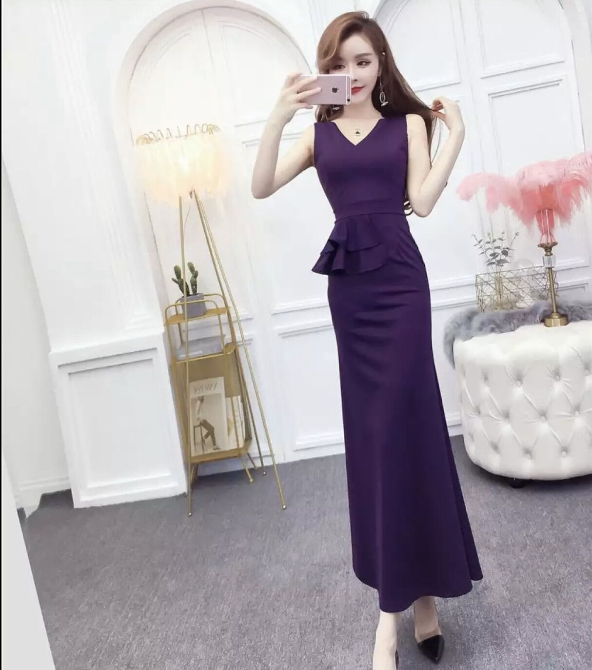 Đầm dài dự tiệc đuôi cá tôn dáng