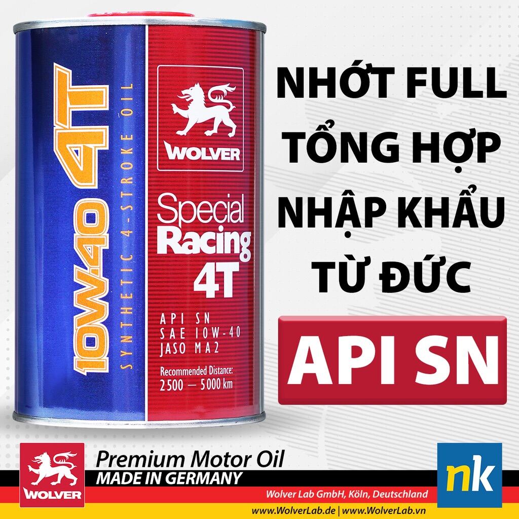 1 lít Nhớt wolver special racing Full tổng họp 10w