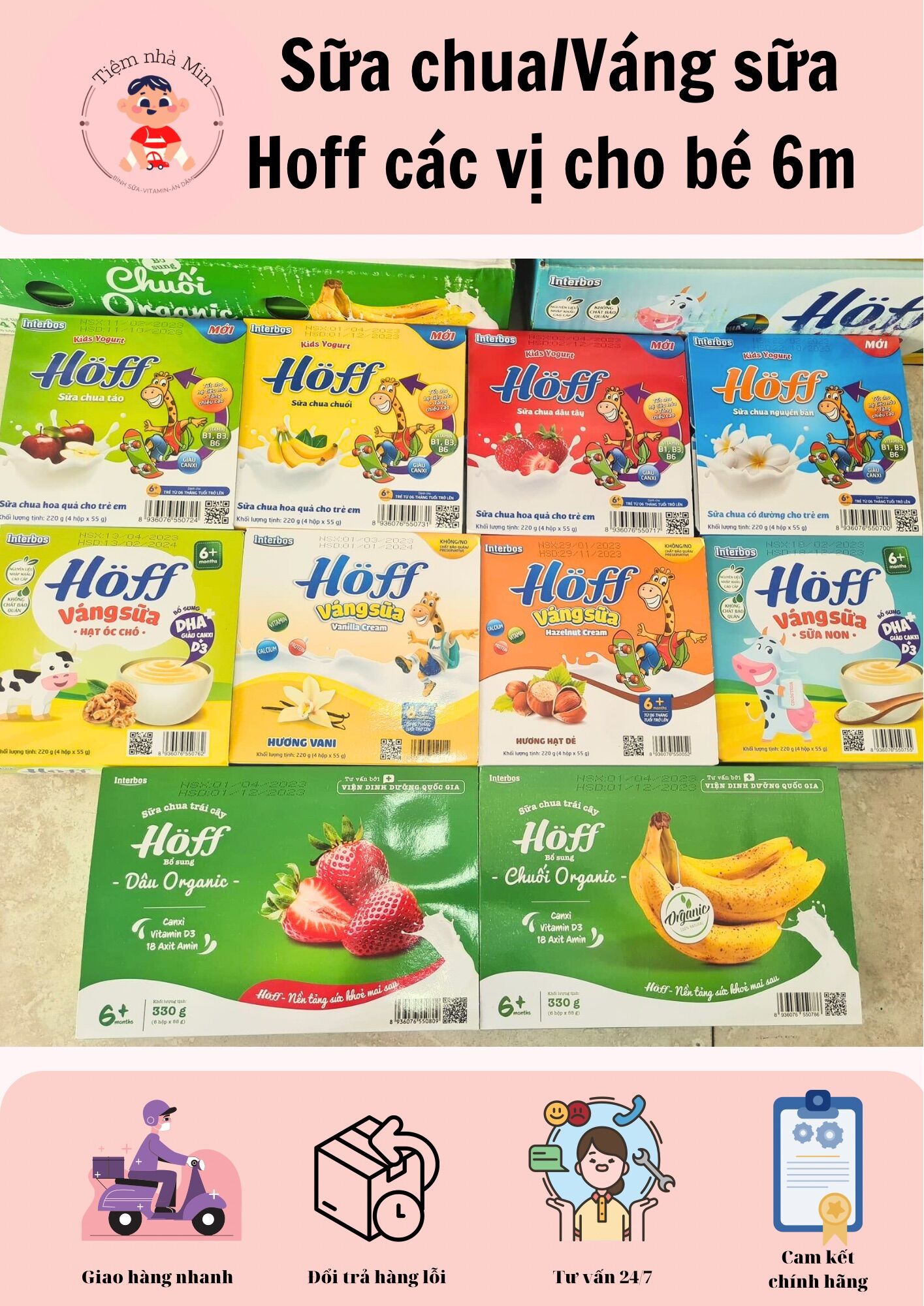 Váng sữa Hoff vị sữa non, hạt óc chó, hạt dẻ, vani
