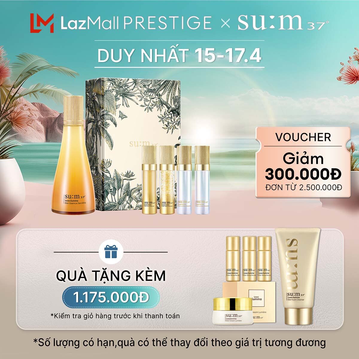 Bộ nước thần hoàng kim thanh lọc tái sinh Sum37 LosecSumma Elixir Essence Secreta Special Set 270ml