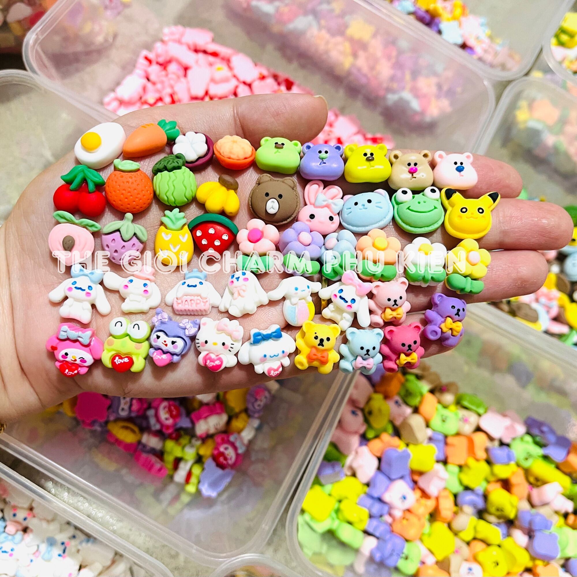 Set 100 charm NAIL kích thước 1-1,3cm siêu xinh, nhiều mẫu (có cả