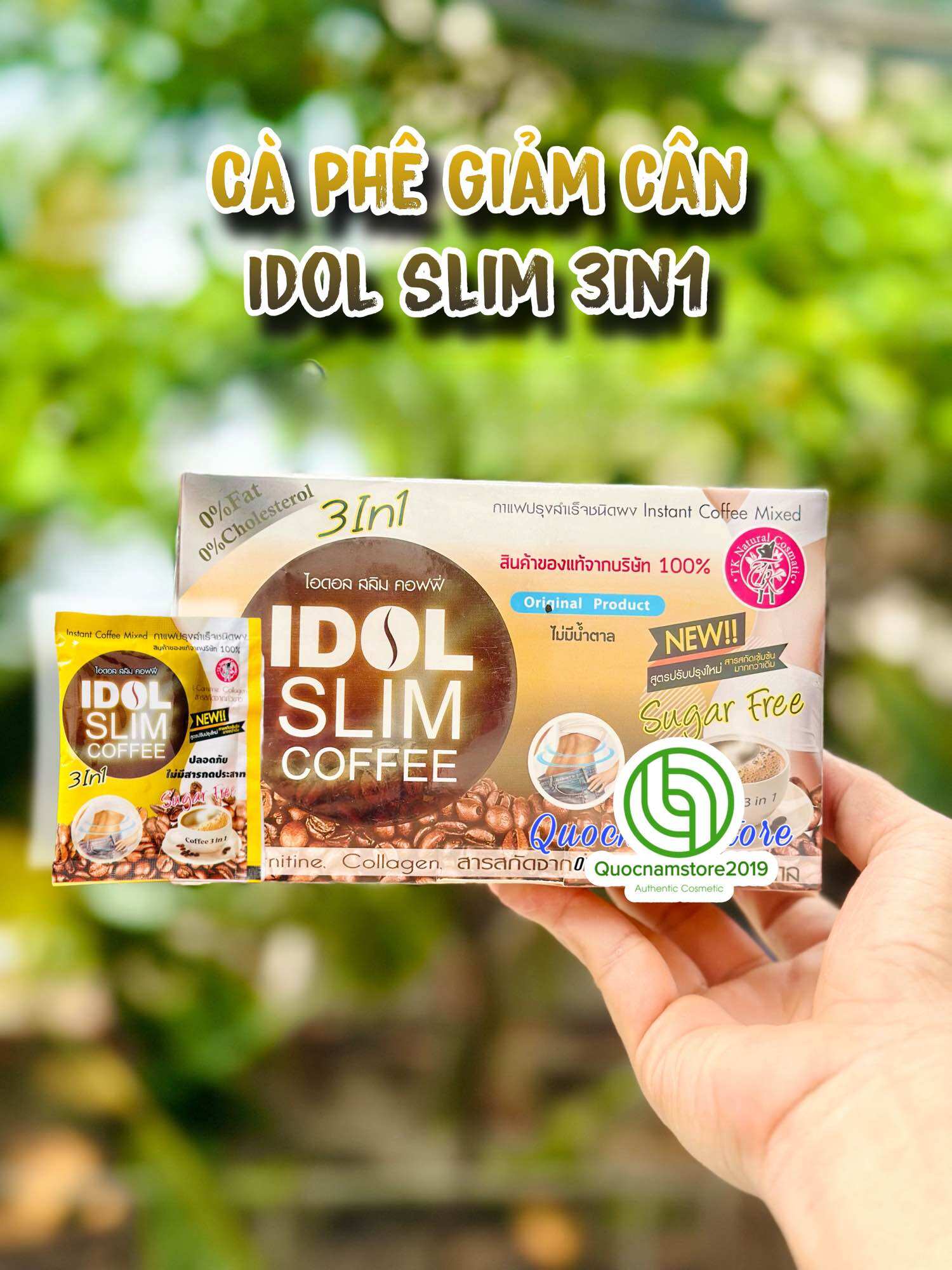 Cà phê idol slim 3 in 1 thái lan 10 gói vàng