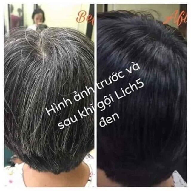 Dầu Gội Thảo Dược Đen Tóc Lich5 Hộp 10 gói