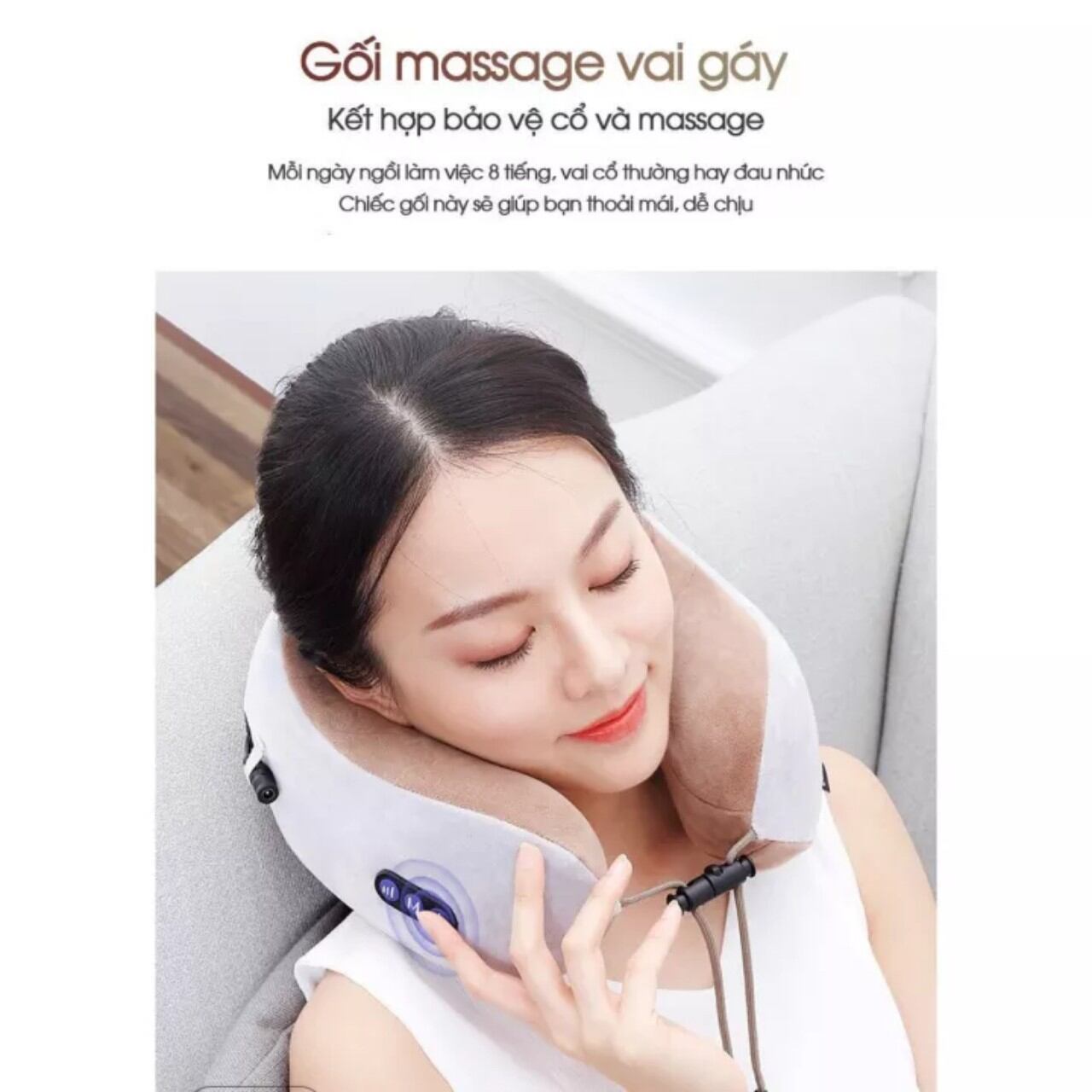 Gối massage chữ u mềm mại êm ái