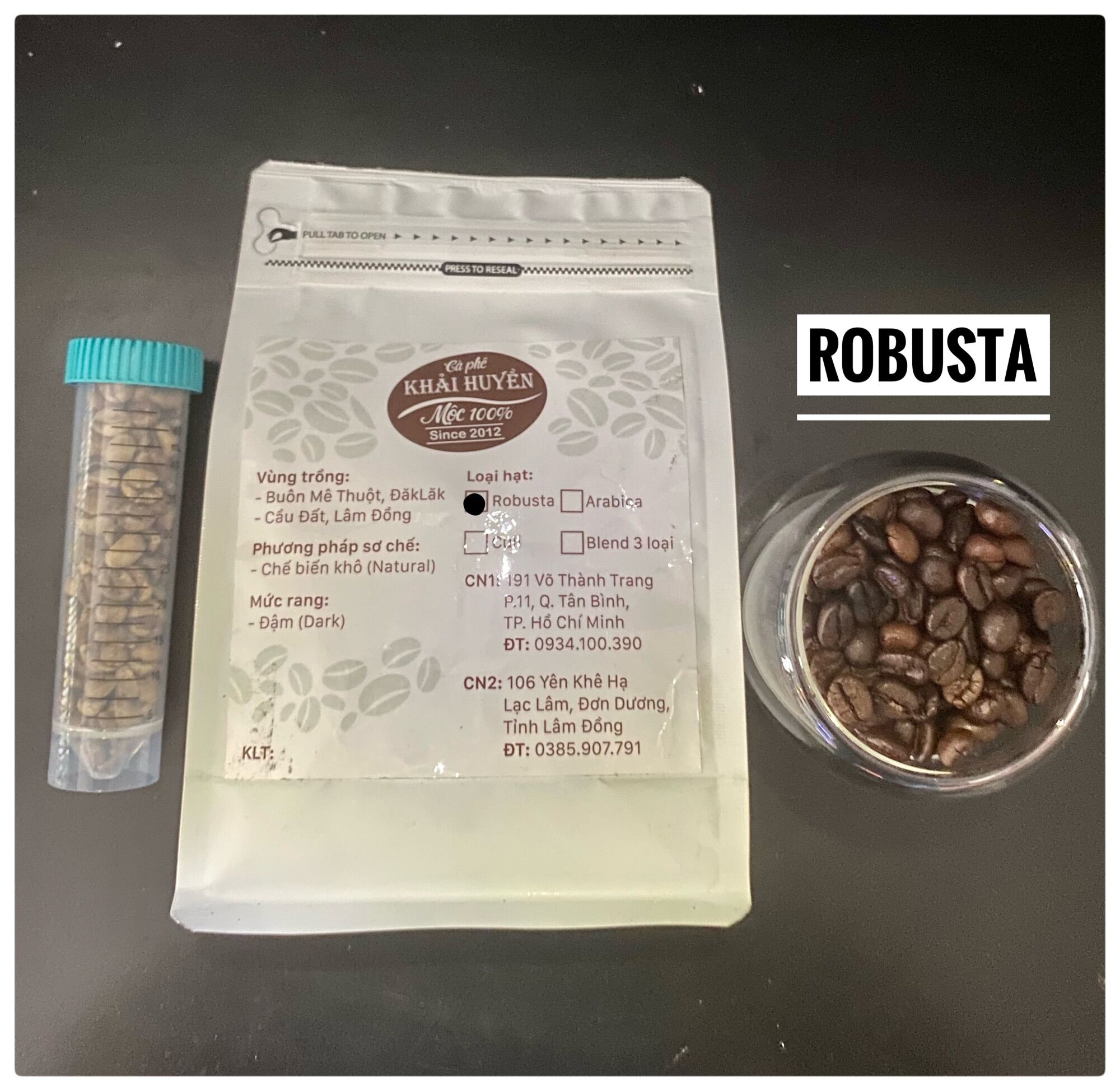 Robusta buôn mê thuột 300g - cà phê nguyên chất cao cấp rang mộc 100% - khải huyền coffee