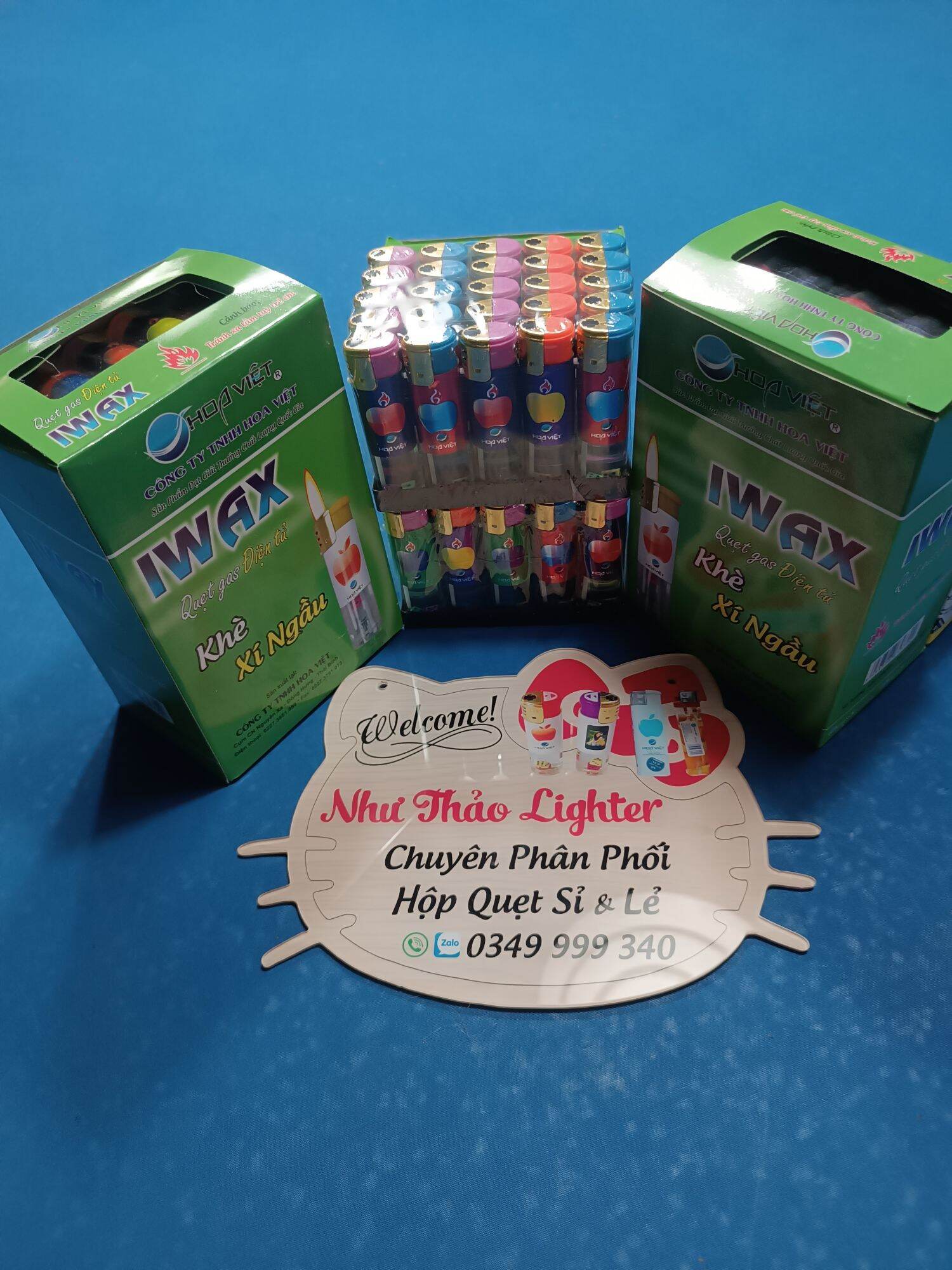 Bật Lửa Khè Xí Ngầu Xanh Hộp 50 Cái