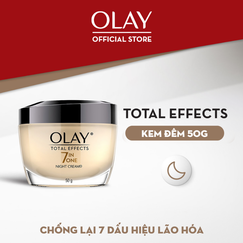Kem Dưỡng Ẩm Ban Đêm Phục Hồi & Làm Chậm 7 Dấu Hiệu Lão Hóa OLAY TOTAL EFFECTS 50G