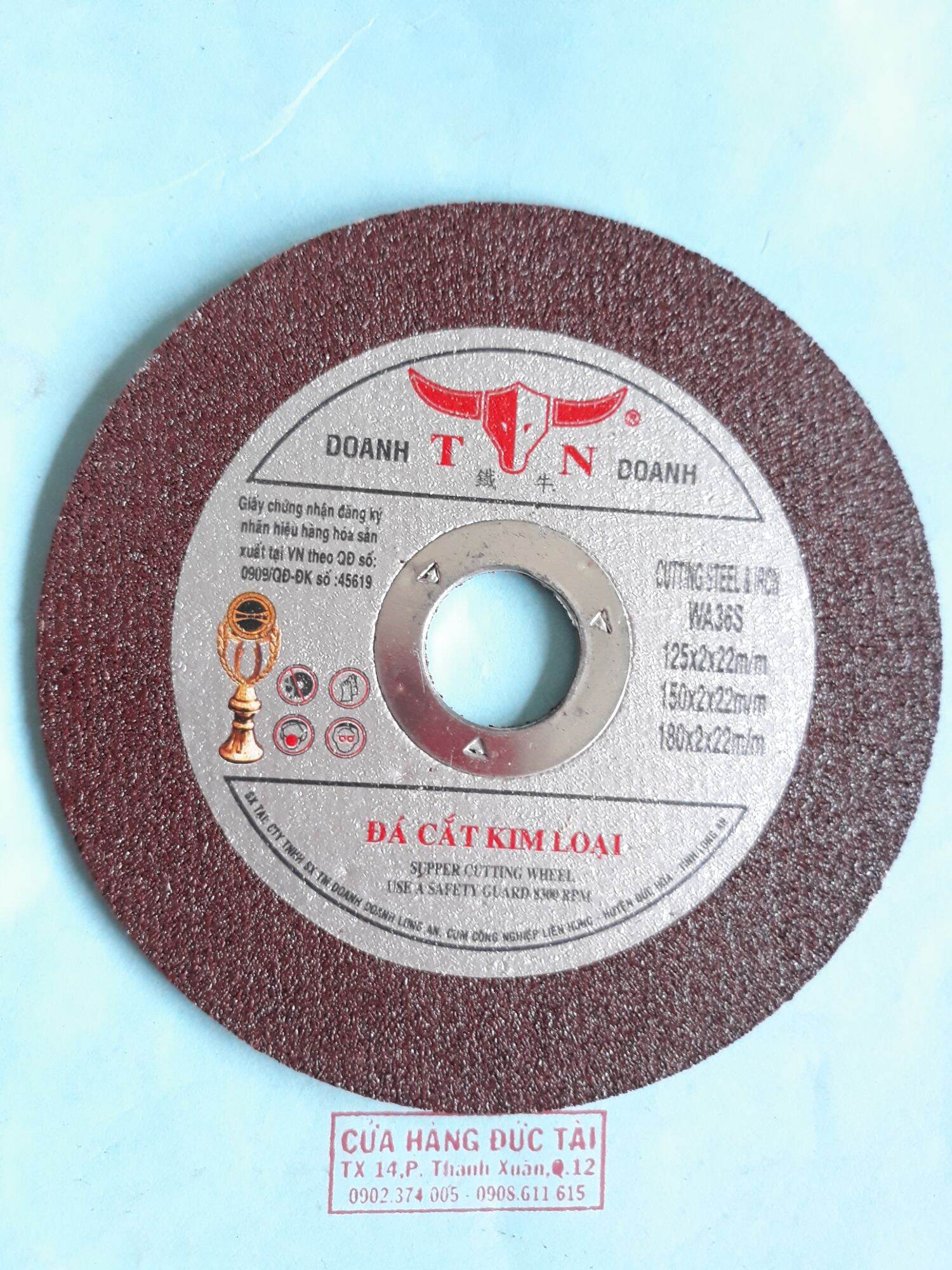 Đá cắt sắt 125mm đầu trâu chính hãng doanh doanh