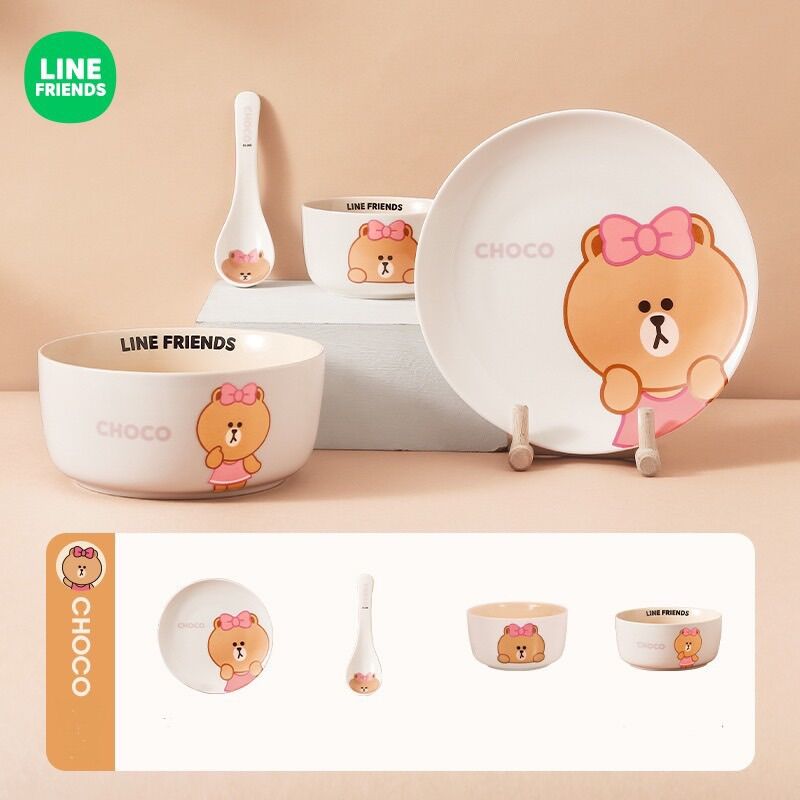 Bộ bát đĩa cao cấp LINE FRIENDS 4 món